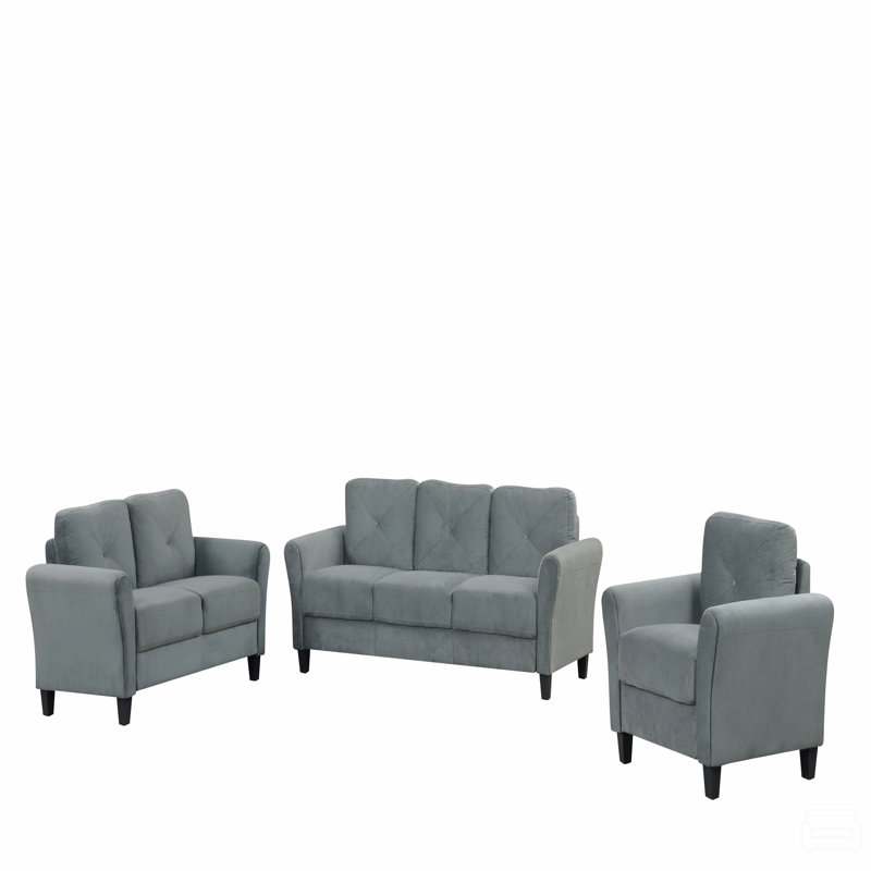Ensemble de canapé modulaire confortable 1 + 2 + 3, Gris clair