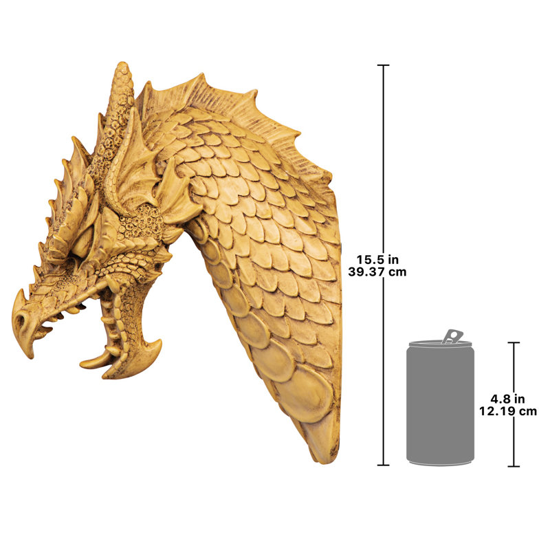 Sculpture murale Tête de bête dragon