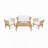 4-Pieces Acacia Wood Patio Furniture Set, Outdoor Furniture With Coffee Table, Patio Conversation Set Deep Seating With Soft Cushion, Porch Chairs For Backyard Porch Balcony