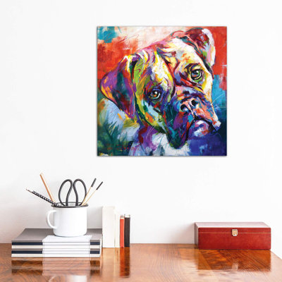 Boxer 1 Piece Wrapped Canvas Painting