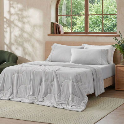 Natural Fiber Viscose Cooling Comforter Reversible Silky Smooth Cooling Blanket for Hot Sleepers & Night Sweats