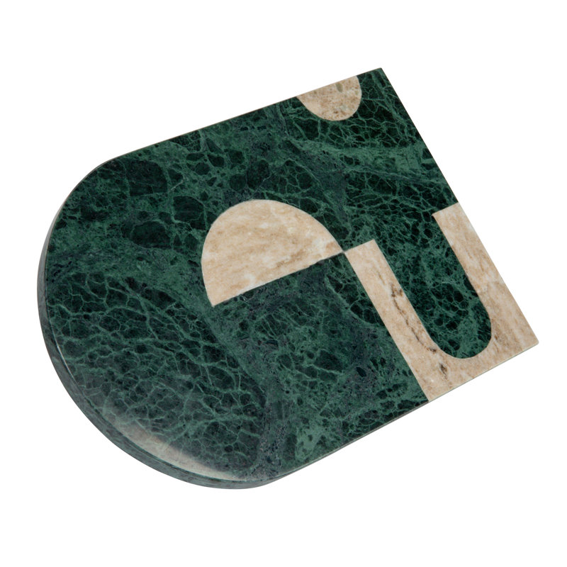 Compact Green Marble Cheese Slicer and Cutting Board