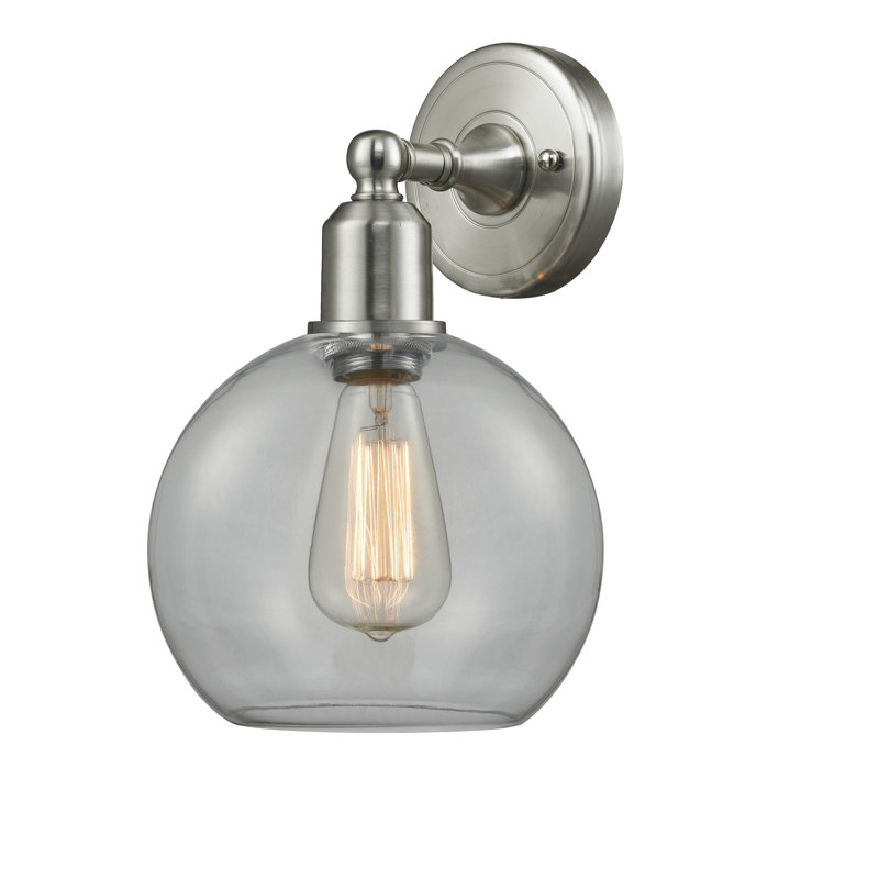 Applique murale à bras 1 lumière Welty, Nickel satiné brossé, DEL