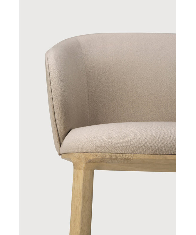 Unda dining chair - varnished oak - black - Charcoal fabric 61/58/81, Salt/Oak