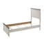 Lit simple de style rustique blanc antique et brun, brun moderne avec une base solide