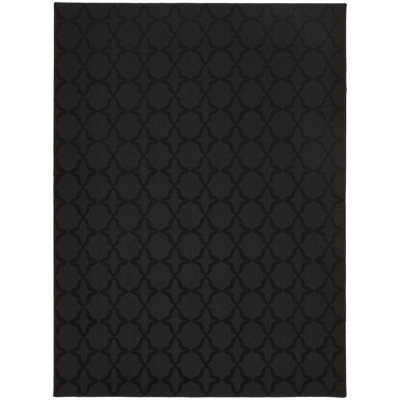 Tapis rectangulaire touffeté à motif géométrique noir