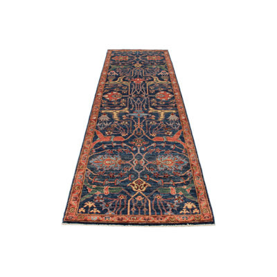 3x10 Navy and Rust Anatolian Traditional Runner
