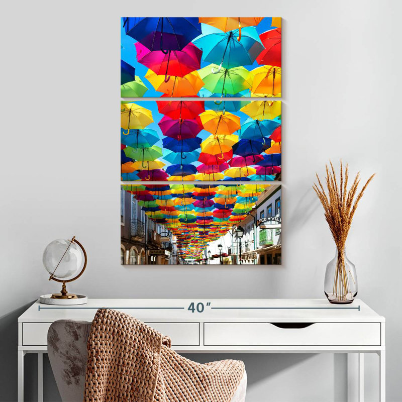 Colourful Umbrellas I, 32" H x 20" W
