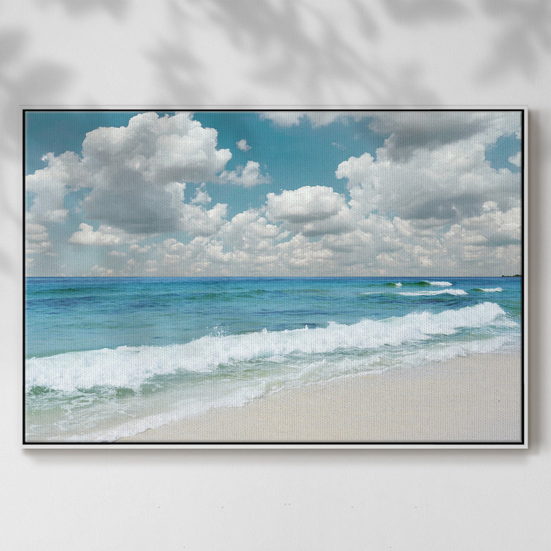 «Beach Bliss», reproduction sur toile, H 27 po x l 41 po x P 2 po, Blanc
