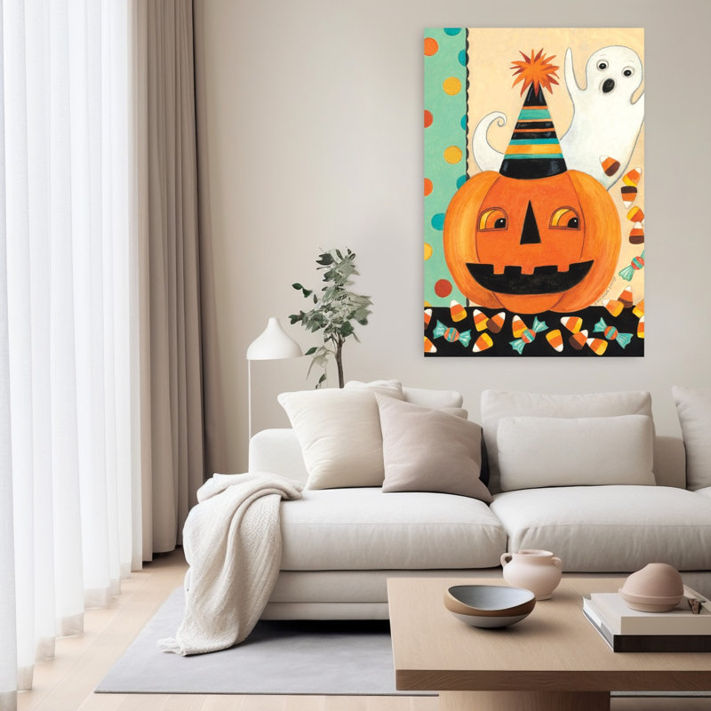 Boo Pumpkin, art contemporain abstrait, H 60 po x l 40 po