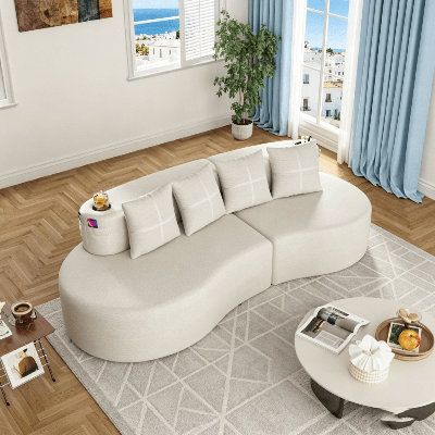 Modulaire courbé 3 places - mousse moulée par compression, modulaire