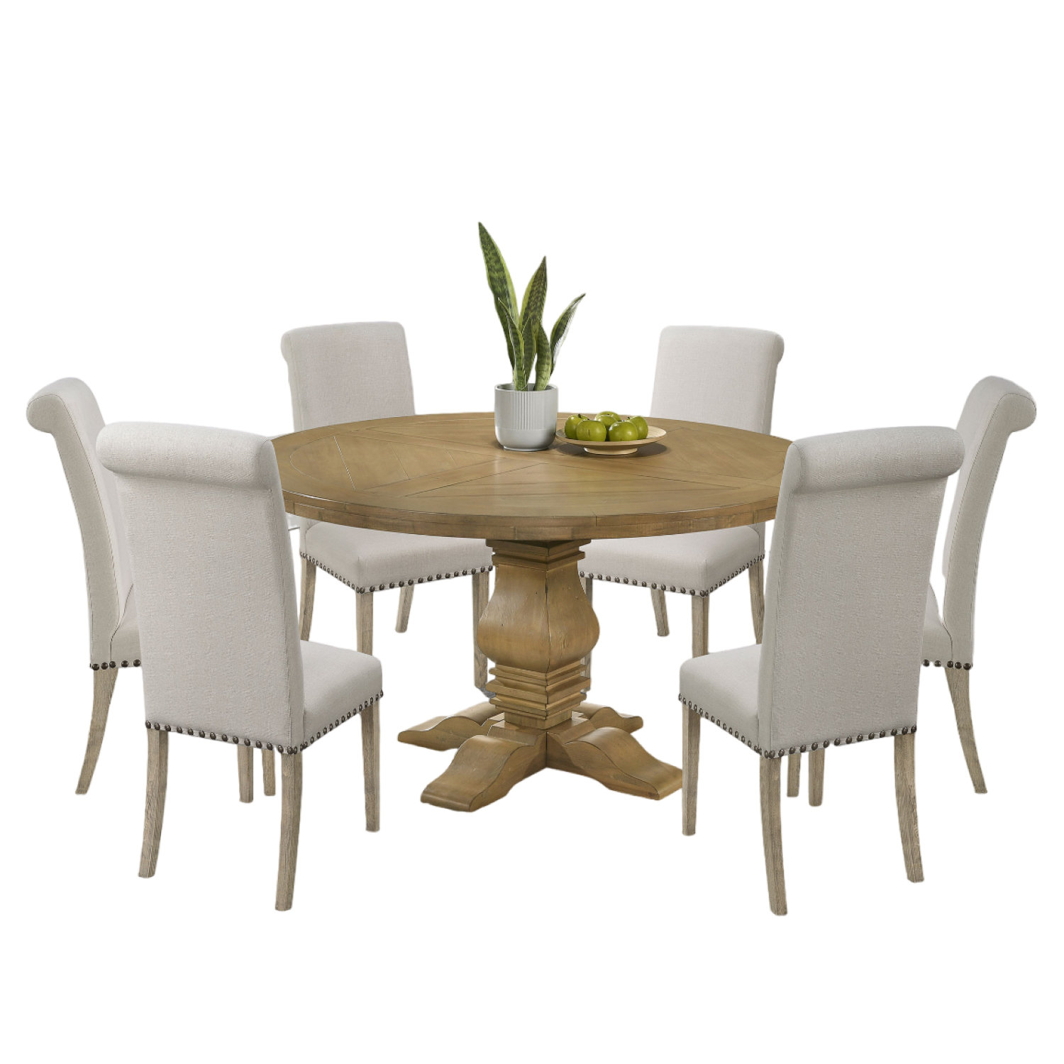 Darby Home Co Rustic Honey 7-Piece Round Dining Table Set | Wayfair