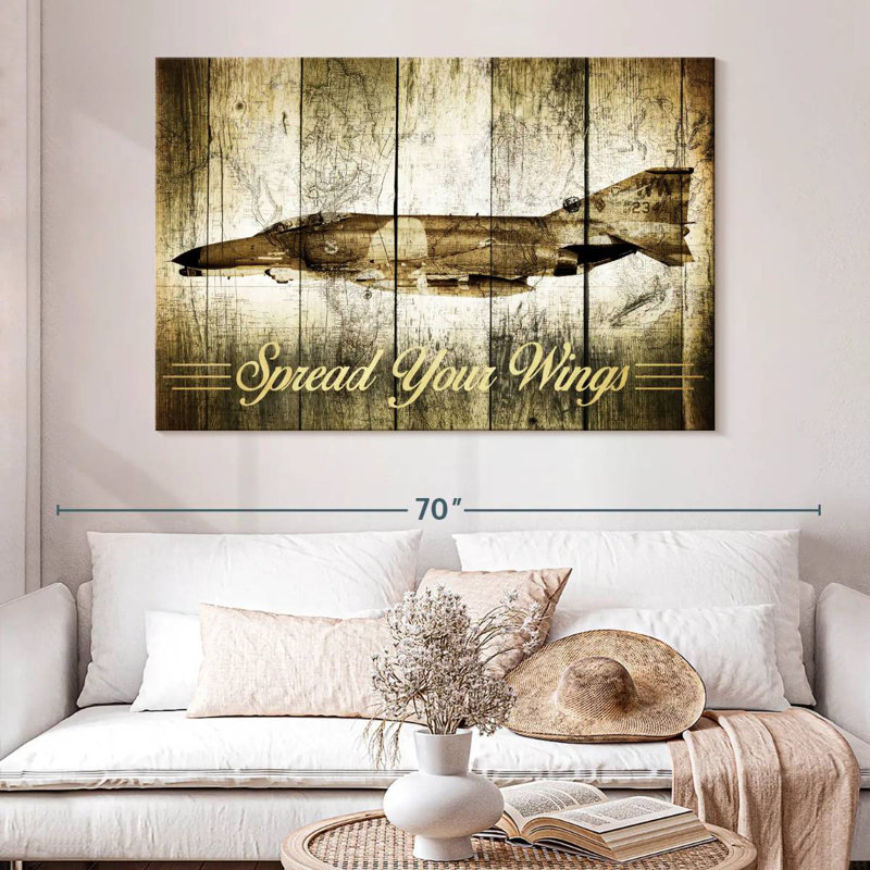 Mehar Grunge Fighter Jet, 34" H x 51" W