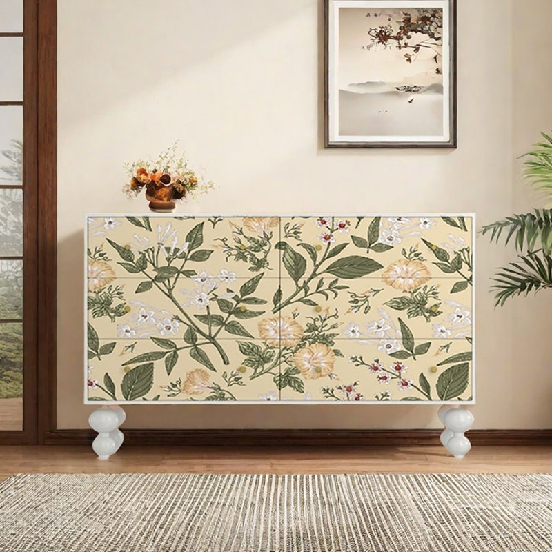 Armoire de rangement élégante et élégante, Blanc / crème / vert