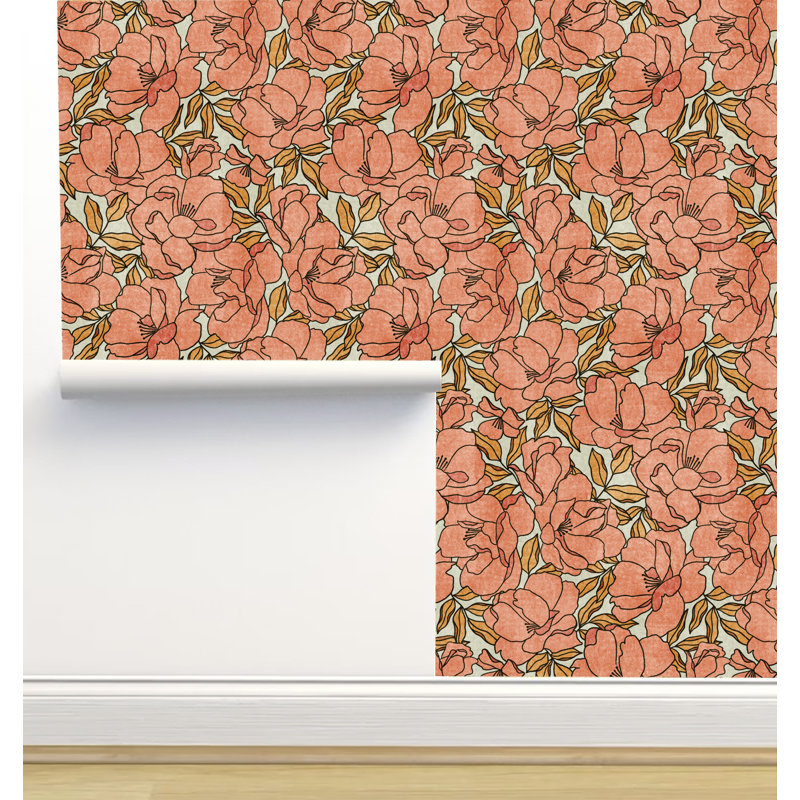 Rouleau de papier peint auto-adhésif texture L 2,16 pi x l 5 po Amy Mac Ready Designs, Rose