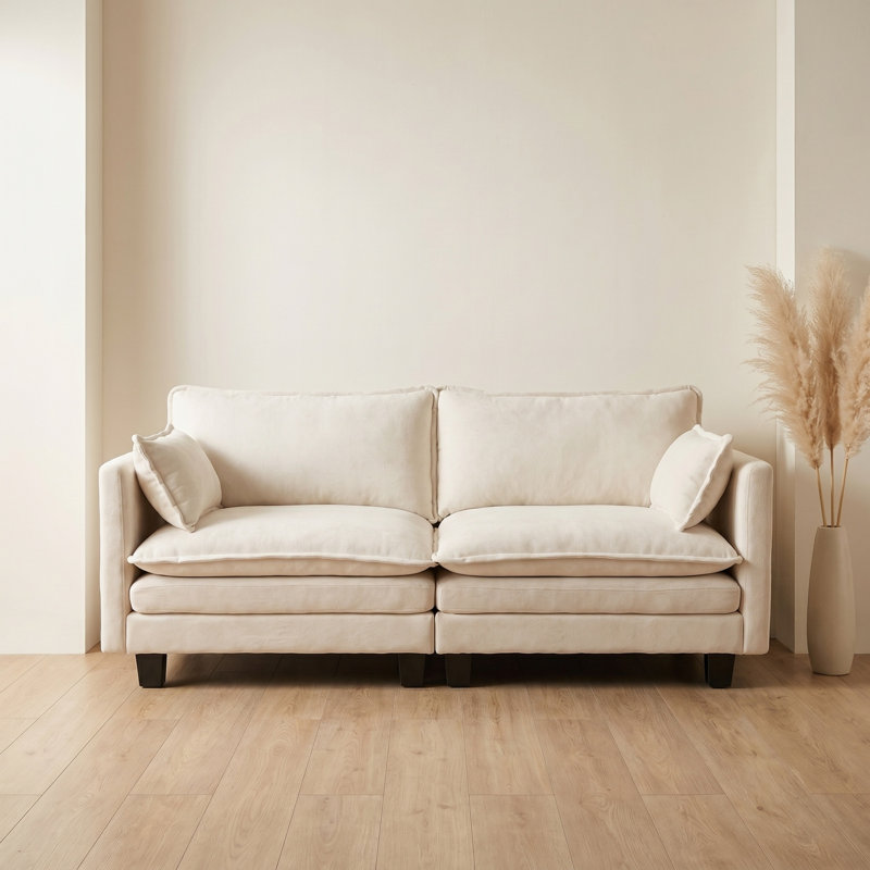 Causeuse Loveseat, Beige / Blanc