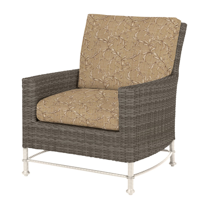 Alexee Woven Lounge Chair Frame with Cushions, Cast Ash Sunbrella® Plainweave, Ash II, Mink
