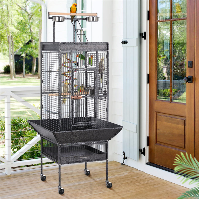 Cage à oiseau avec roulettes 61 po play Tingley, Noir
