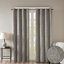 Knitted Jacquard Damask Total Blackout Grommet Top Curtain Panel(Only 1 Pc Panel)-501690461-501690454