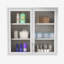 Armoire murale avec portes en verre et 2 tablettes réglables-1210463237