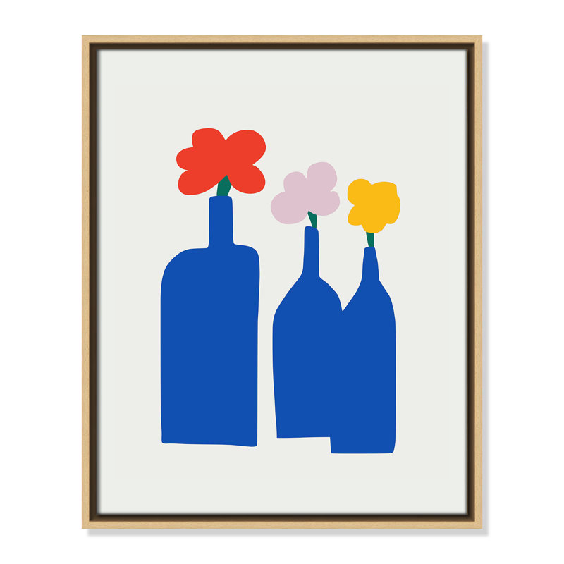 «Bold Blooms Trio Print» par Dean, Framed Canvas, Flotteur naturel, L 17,5 po x H 21,5 po