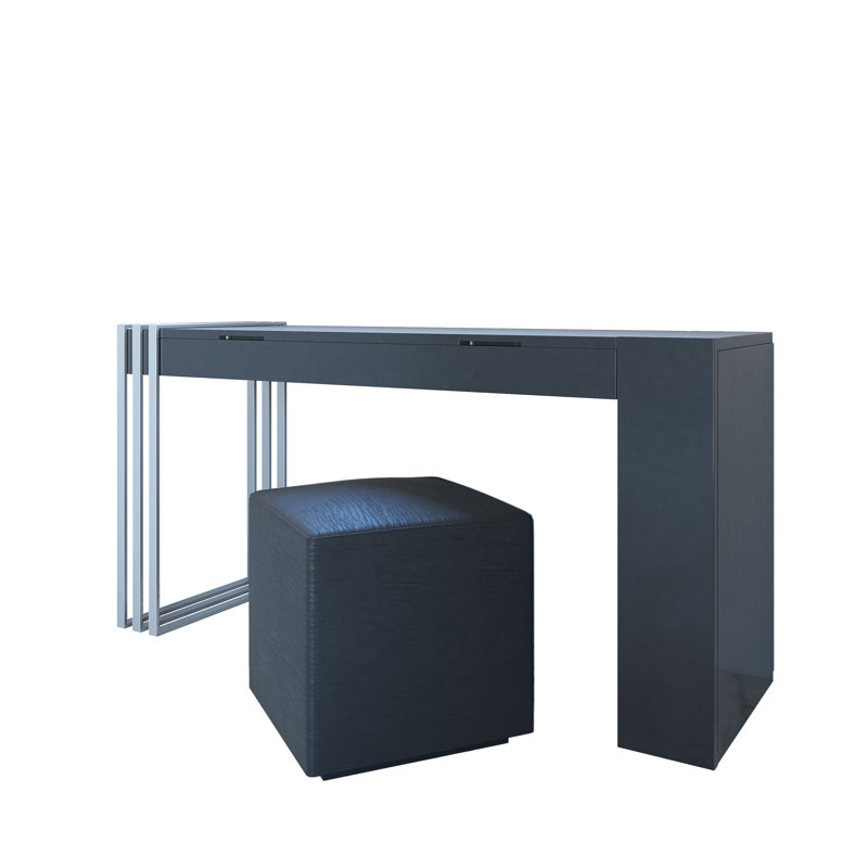 Ensemble coiffeuse avec tabouret et Miroir, Mat
