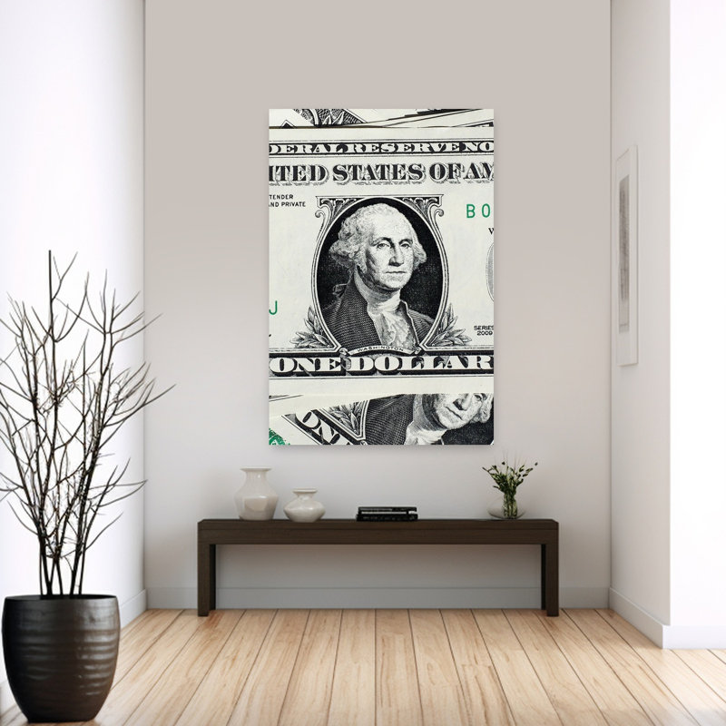 «George Washington Dollar Bill», reproduction d'art mural, H 60 po x l 40 po