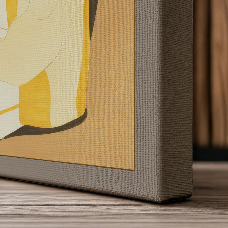 Seated in Stillness Minimalist - Wrapped Canvas, 18x12 - 45.7 x 30.5 cm, Taupe Border