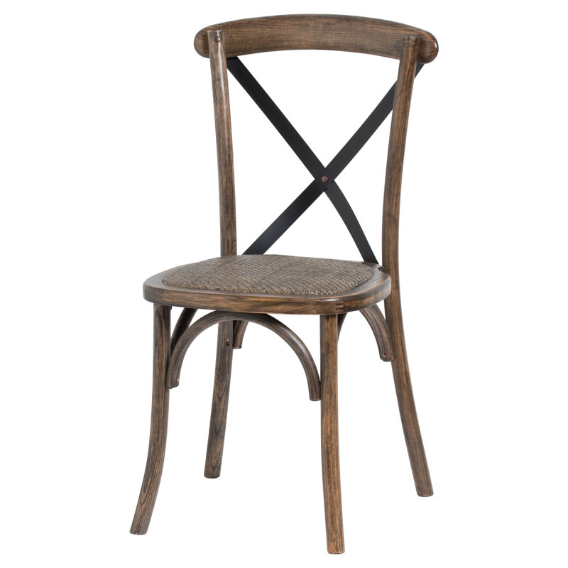 Colgan 47cm H Solid Wood Cross Back Accent in Brown, Brown