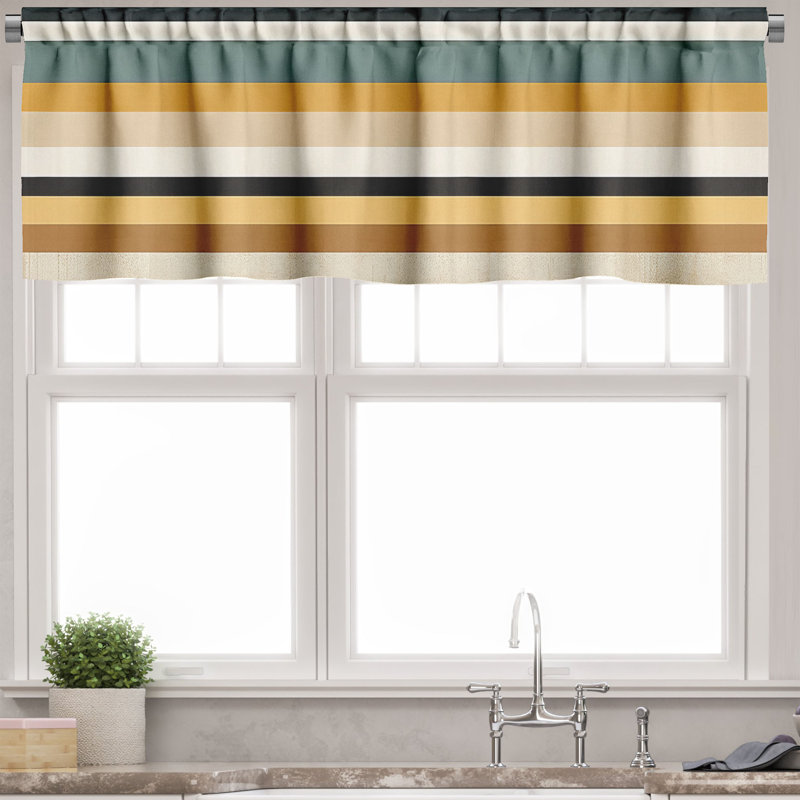 Striped Tailored Window Valance, 54" W x 18" L