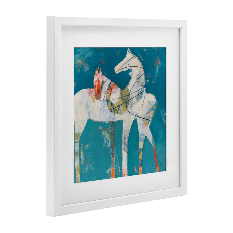 In In Sync Abstract Horse, reproduction encadrée sous verre, conception de Dianna Fritzler, H 13 po x l 13 po