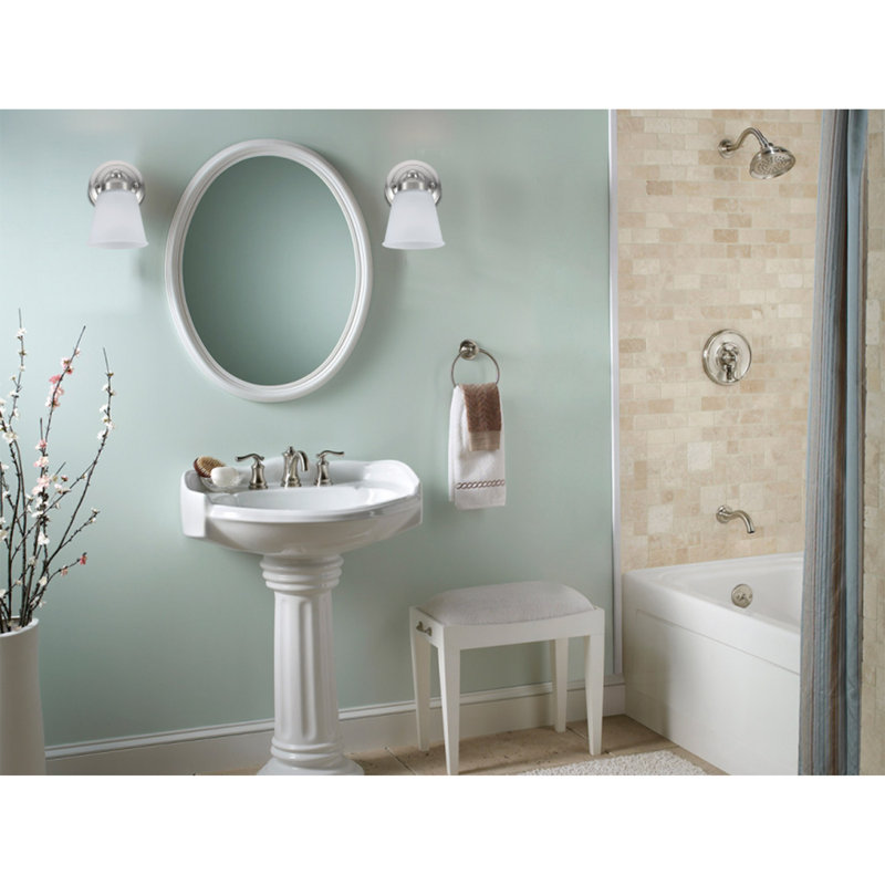 Applique pour salle de bain 1 lumières Macomber, Nickel satiné
