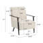 Fauteuil d'appoint 26,38 po Modern Beige Basic avec revêtement en polyester et structure en métal robuste-1558711868