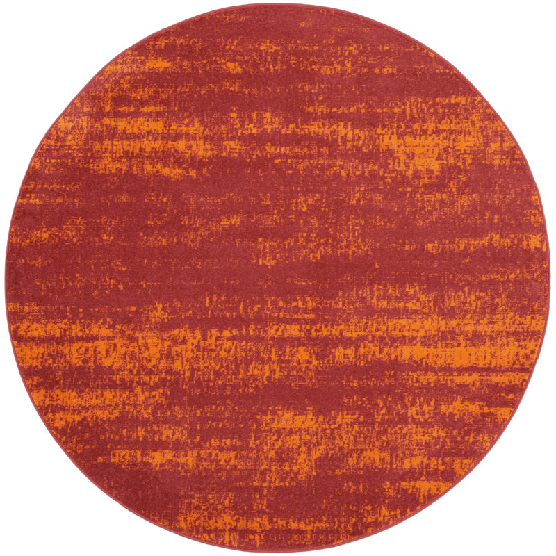 Nourison Essentials Red Indoor/Outdoor Area Rug, Round 4'