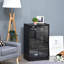 Armoire multimédia à 5 niveaux avec tablettes réglables à 3 niveaux, portes en verre trempé et gestion des câbles, noir vieilli