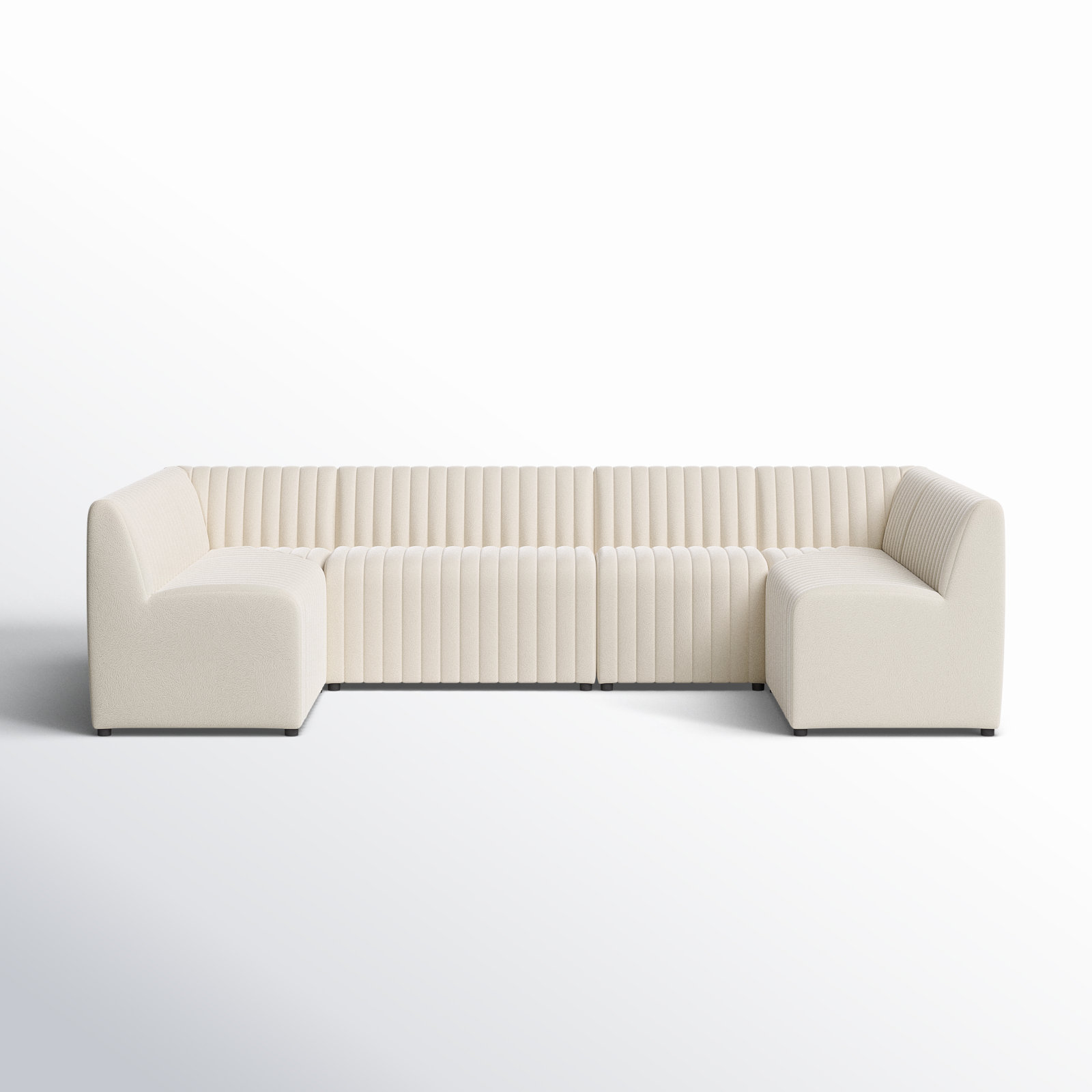 Brandt Modular Sectional, 31.5" H X 119.5" W x 66.5" D, Cream Polyester
