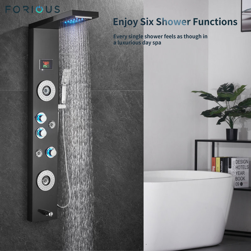 Shower Tower Panel, Black