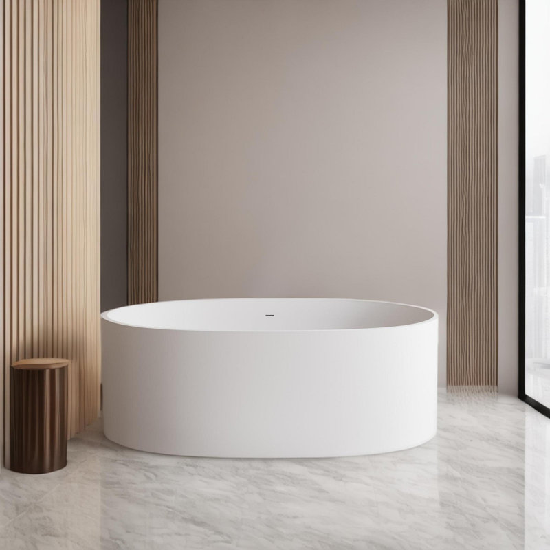 Baignoire autoportante 65 "avec trop-plein et bonde escamotable 65"