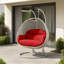 Fauteuil d'œuf d'extérieur en osier pour 2 personnes avec support et coussins Mendoza - Double balancelle suspendue résistante aux rayons UV pour patio et jardin-1734078542-1723160753