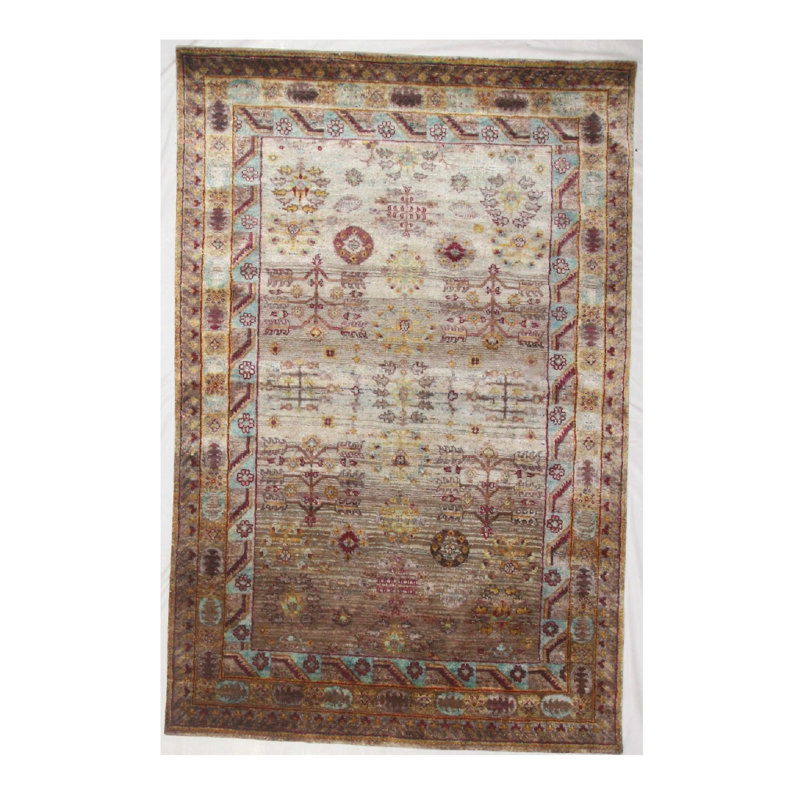 Handmade Cotton and Silk Oriental Area Rug