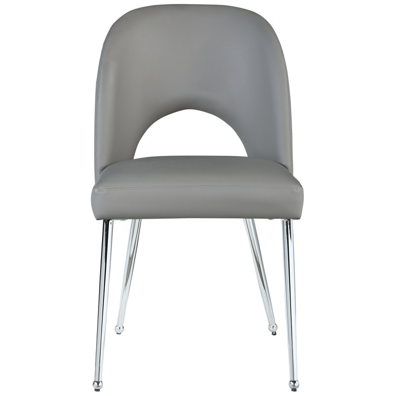 Chaise d'appoint en tyrène, Cuir végétalien gris