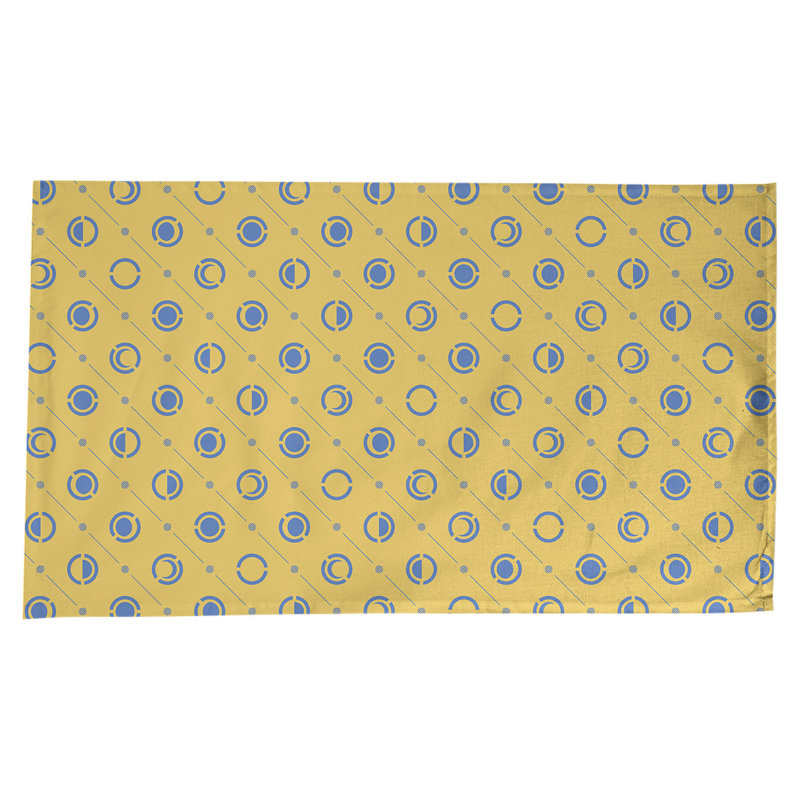 Classic Moon Phases Tablecloth, Yellow/Sky Blue