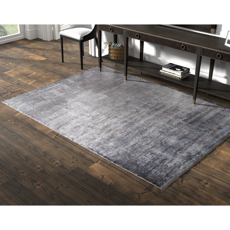 Tapis bleu ardoise Billy-James, Rectangle 3 pi 3 po x 5 pi 3 po