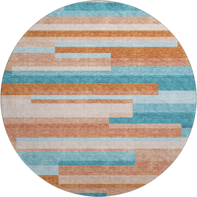 Premium Machine Washable Prisco Orange Rug