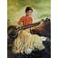 Belle dame jouant à Sitar | Peinture à l'huile par Jagriti Sharma