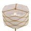 Lampe sur pied moderne avec décor métallique ondulé et abat-jour tambour en tissu