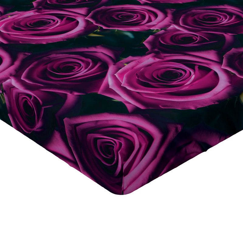 Drap-housse Ambesonne, Drap-housse très grand californien, Magenta / rose vif / motif floral bleu sarcelle