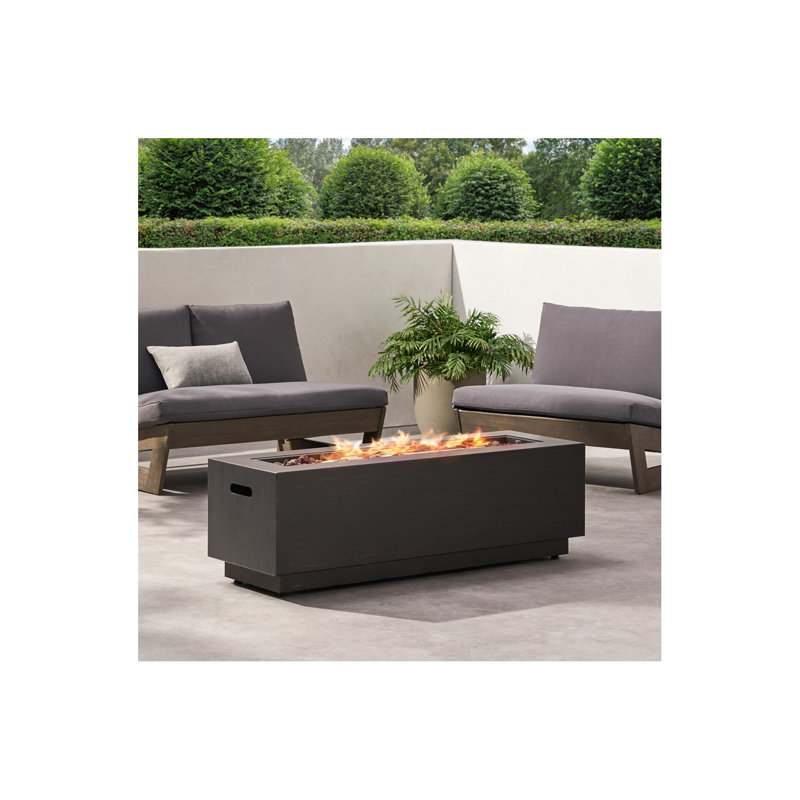 FIT RECTANGULAT FIRE PIT-50 000BTU AVEC SUPPORT DE RÉSERVOIR, Brown