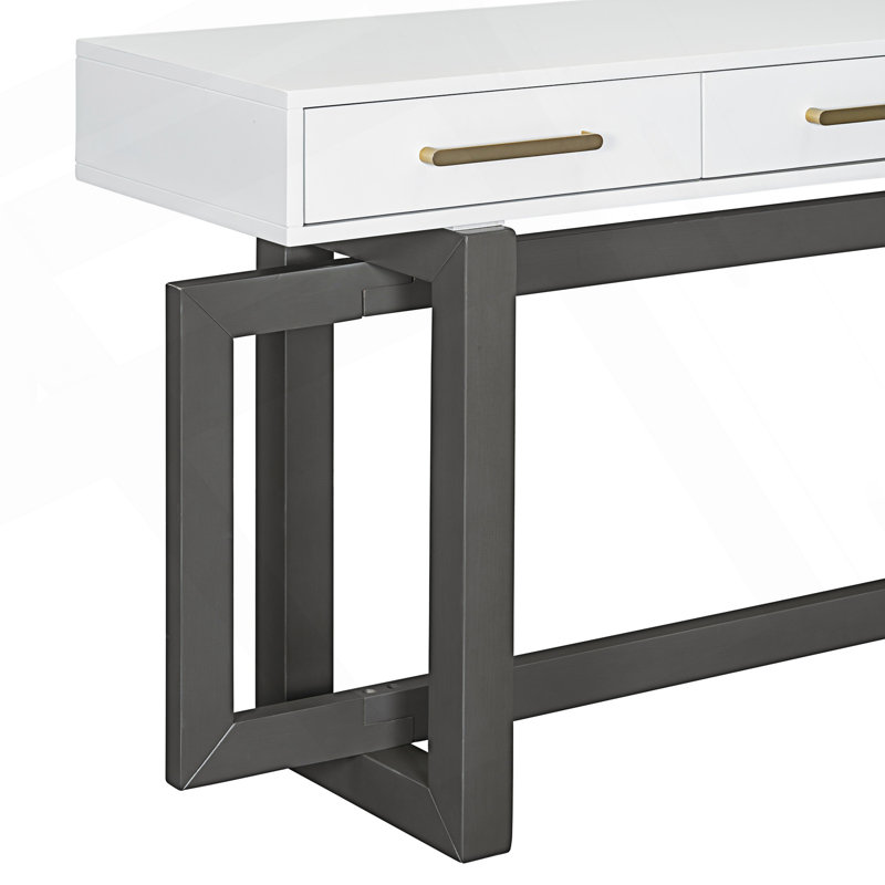 Console moderne et élégante avec trois tiroirs, table d'entrée très longue