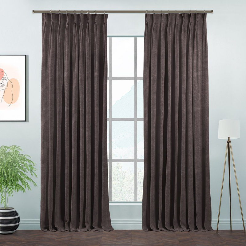 Rideau décoratif obscurcissant très long et très large Pinch Plate, 24 Foie, L 100 po x L 132 po